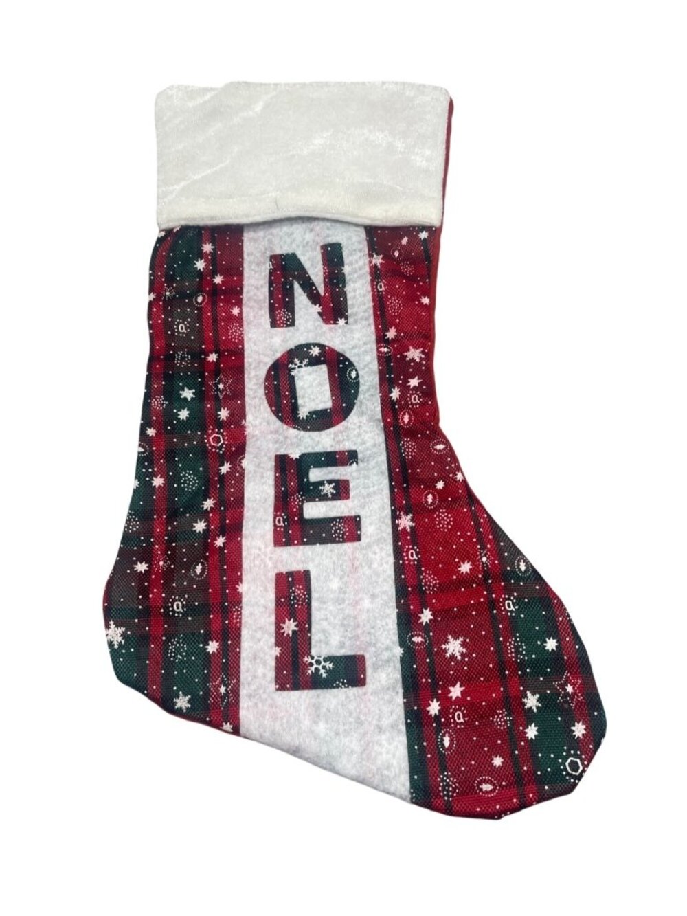 Christmas Noel stocking snowflake red white felt strip 15" READ